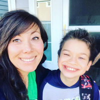 Jen Chong Jewell and her son