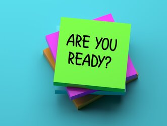 Sticky notes with text saying are you ready?