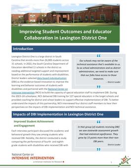 Page one of Lexington Impact Story